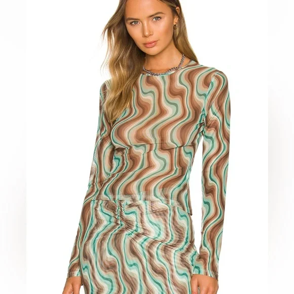 Miaou long sleeve tee in mint chocolate swerve - Picture 1 of 5